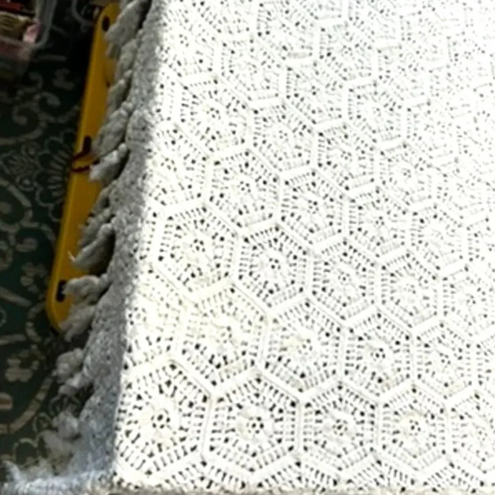 STUNNING, Vintage Large Handmade Crochet  Coverlet Tablecloth 96
